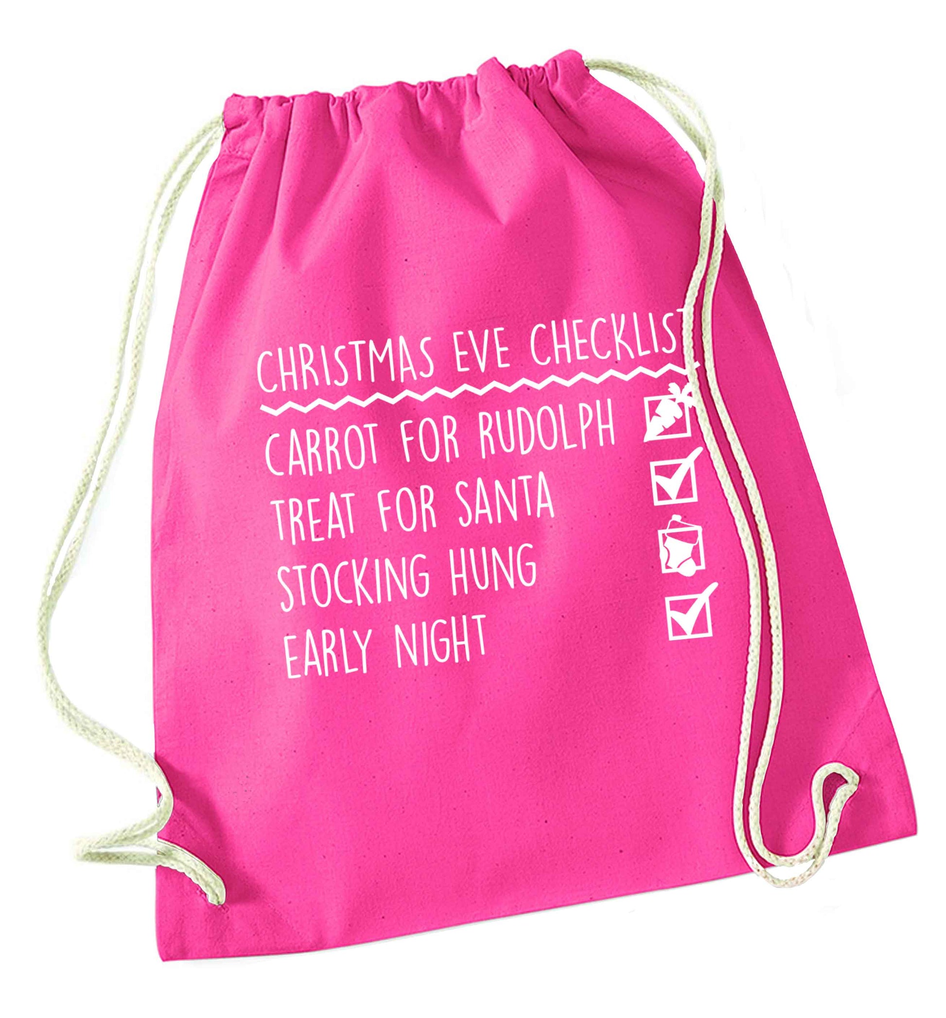 Candy Canes Candy Corns pink drawstring bag
