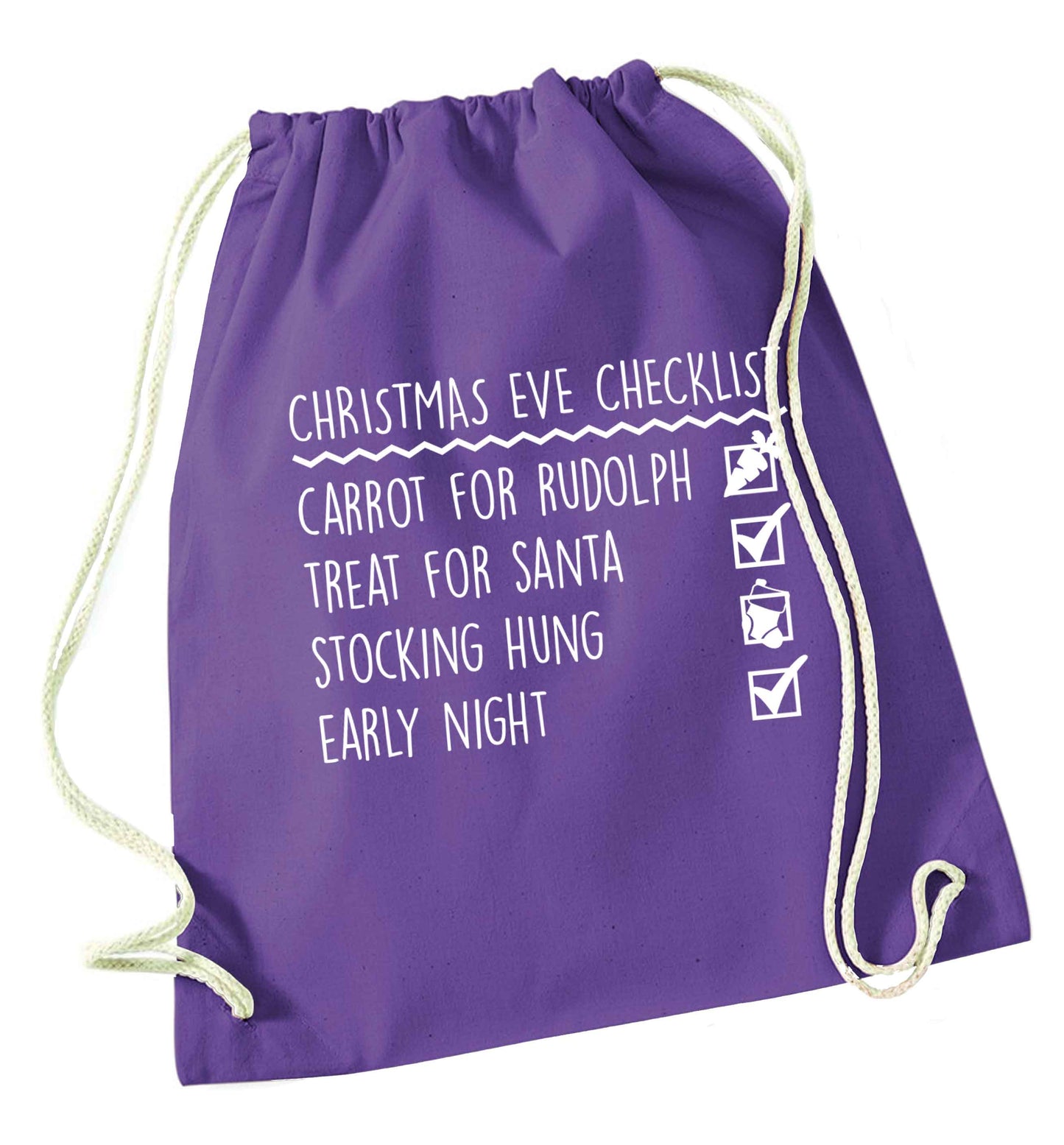 Candy Canes Candy Corns purple drawstring bag