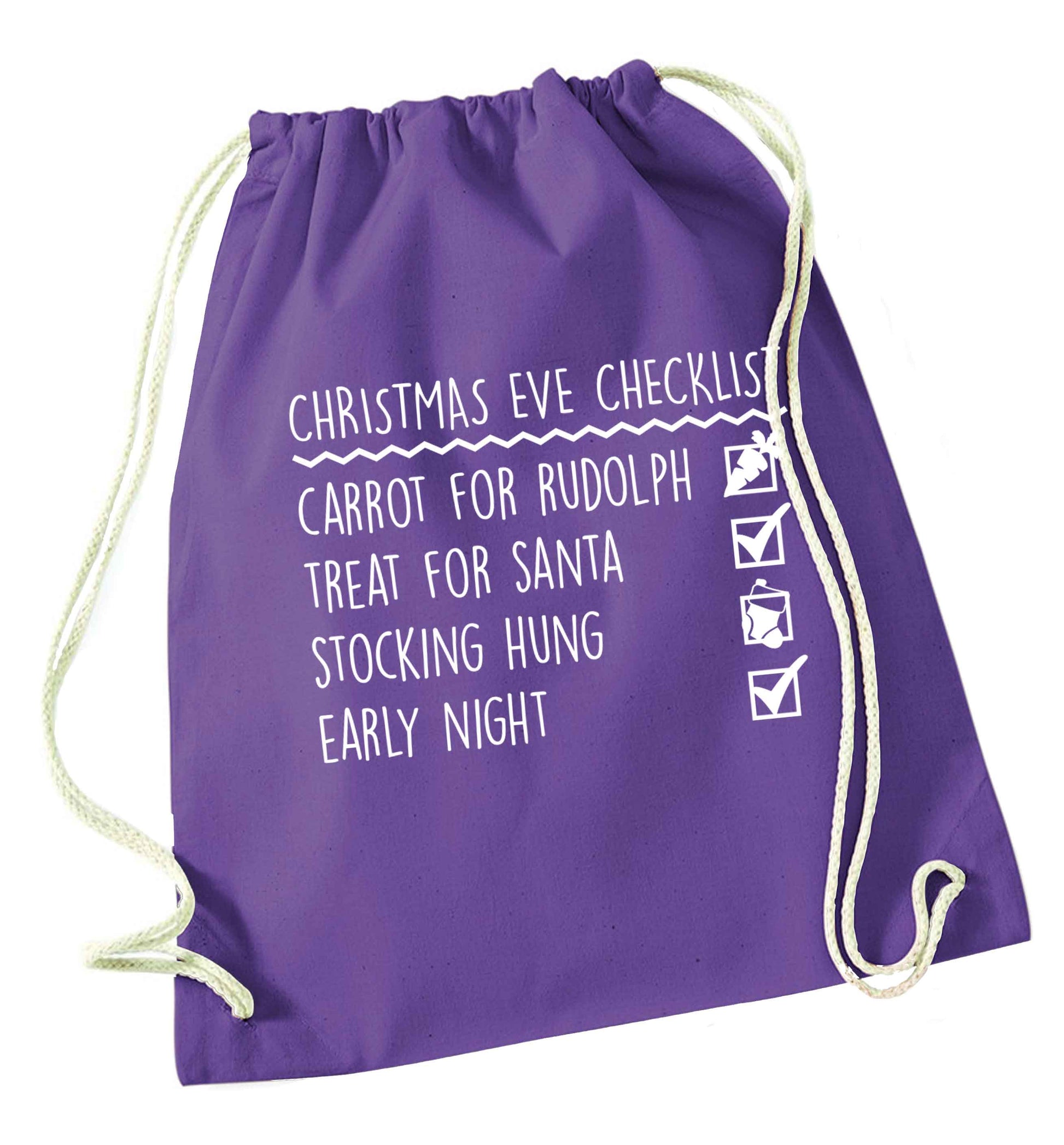 Candy Canes Candy Corns purple drawstring bag