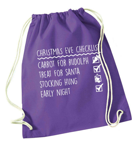Candy Canes Candy Corns purple drawstring bag