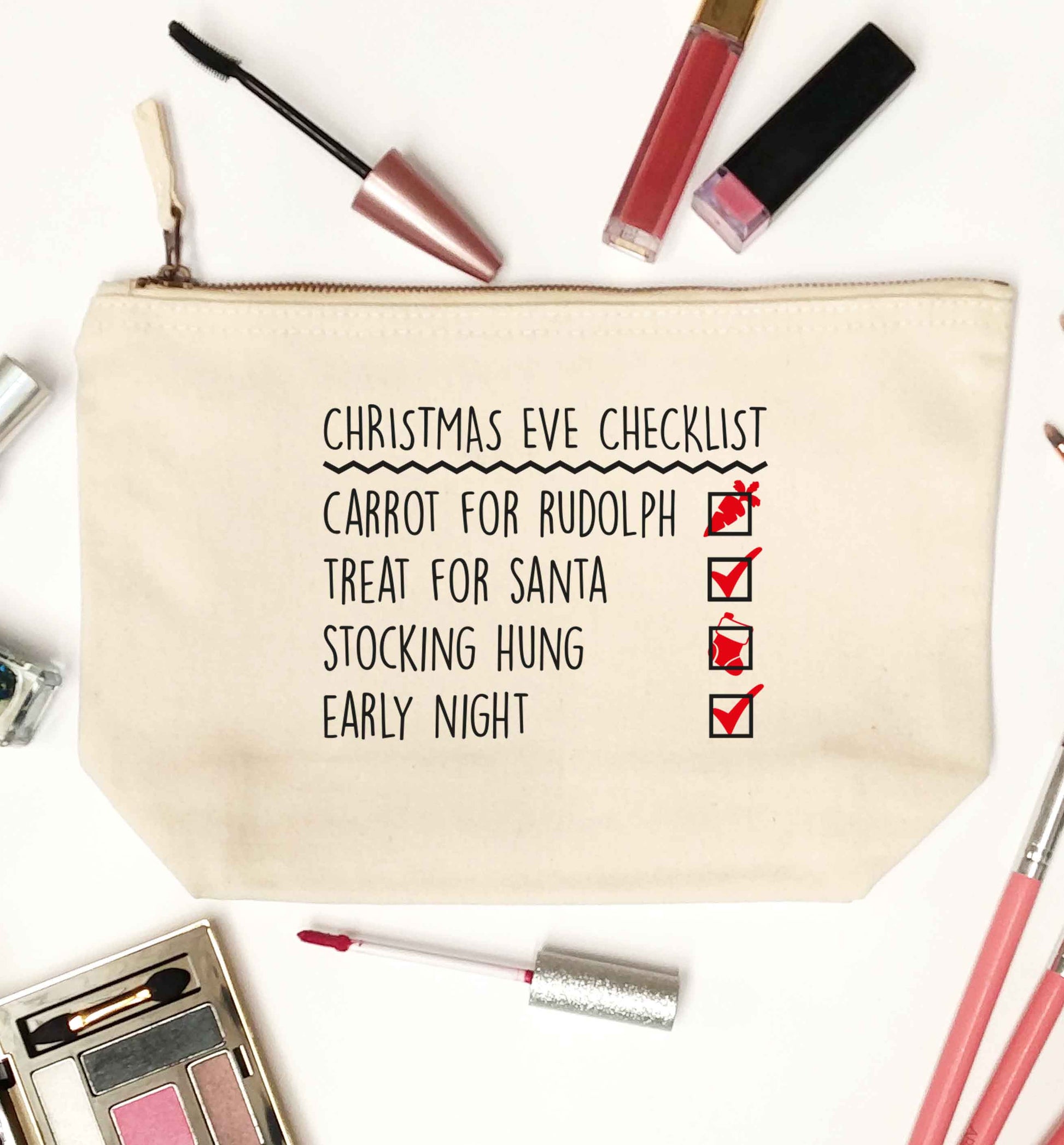 Candy Canes Candy Corns natural makeup bag