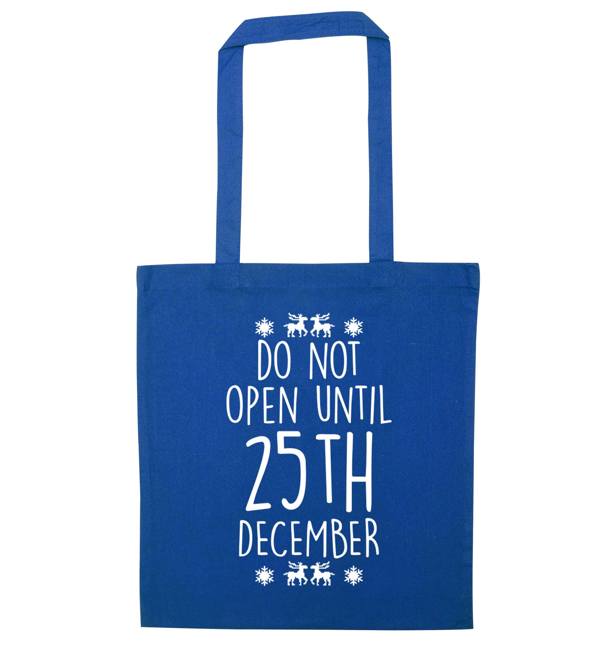 Christmas Eve Checklist blue tote bag