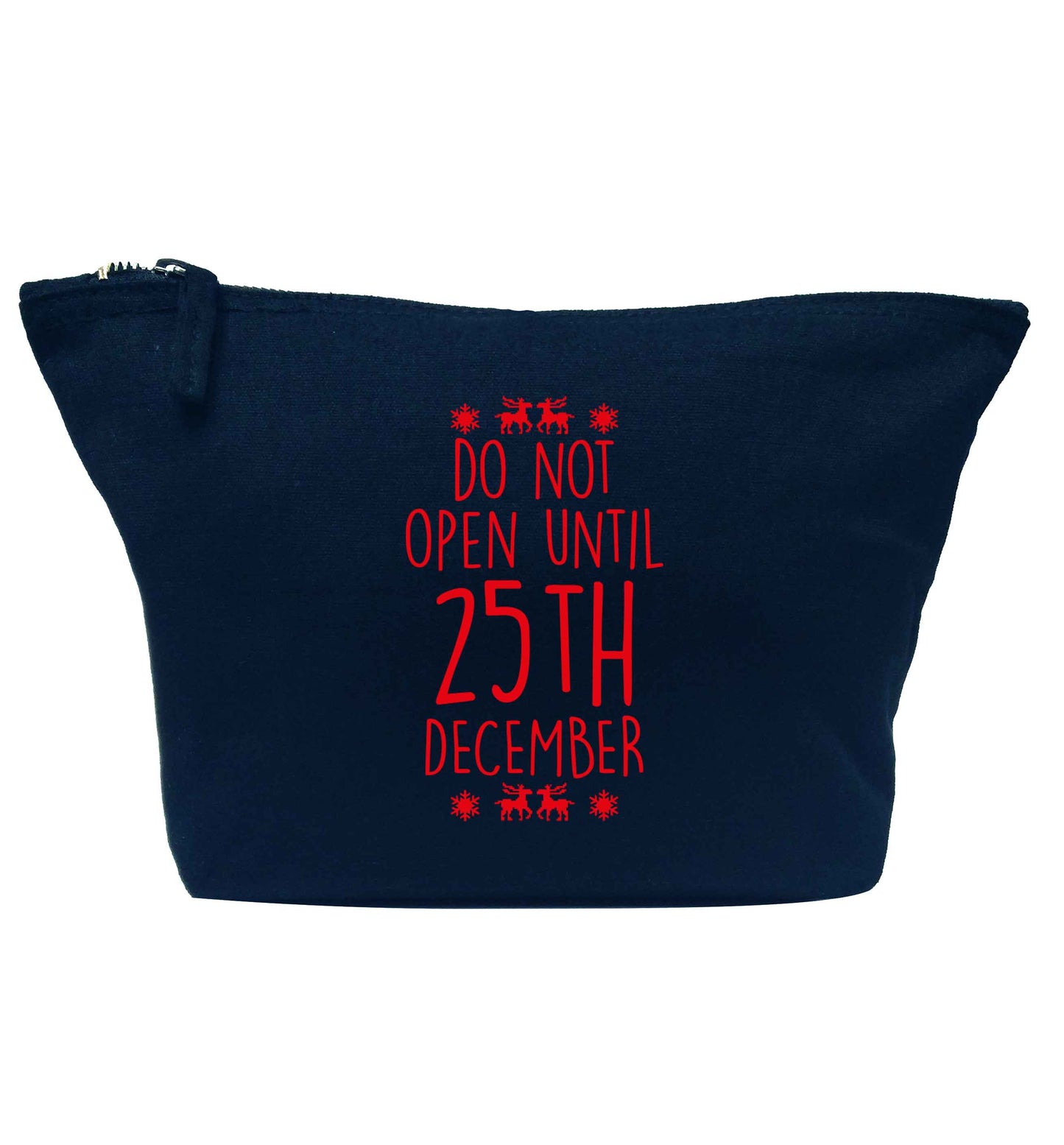 Christmas Eve Checklist navy makeup bag