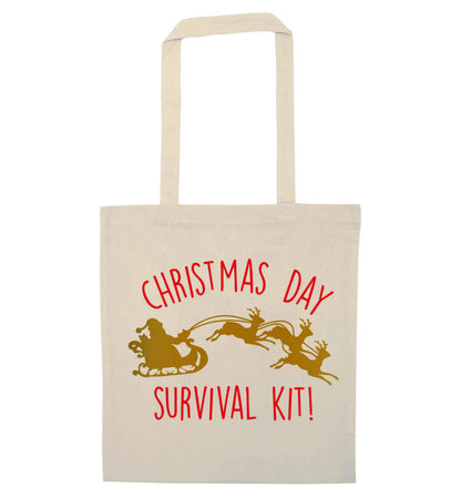 Christmas Day Survival Kitnatural tote bag