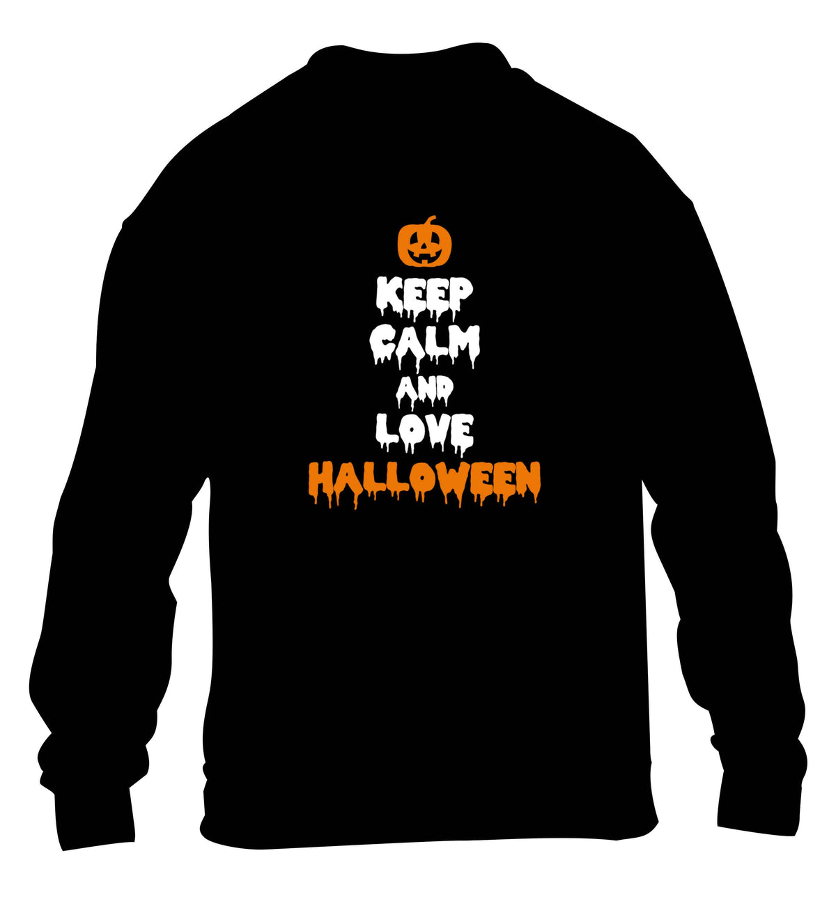 Keep calm and love halloween children's black sweater 12-13 Years