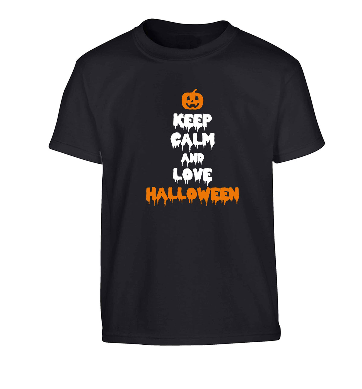 Keep calm and love halloween Children's black Tshirt 12-13 Years