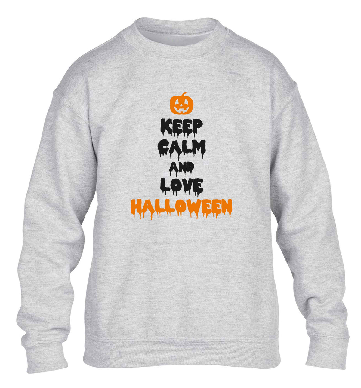 Keep calm and love halloween children's grey sweater 12-13 Years