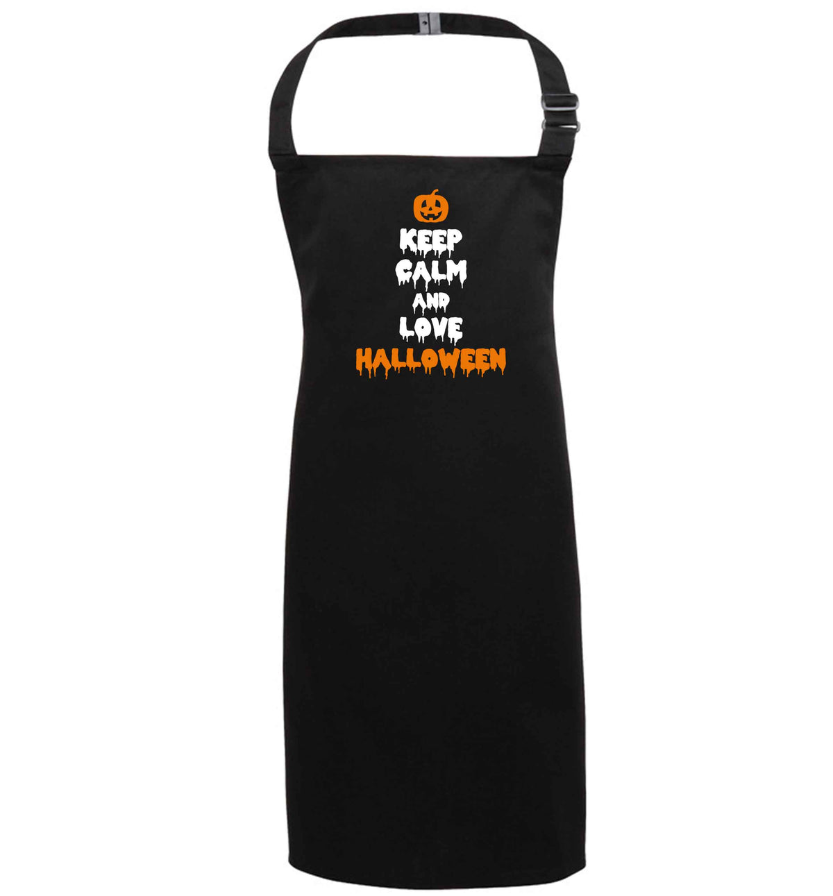 Keep calm and love halloween black apron 7-10 years