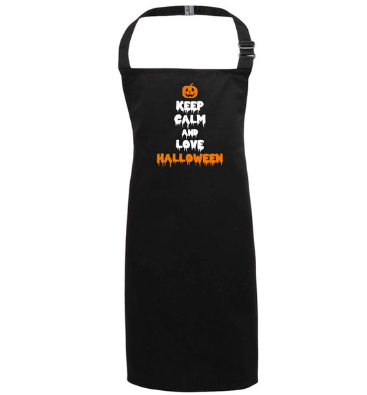 Keep calm and love halloween black apron 7-10 years