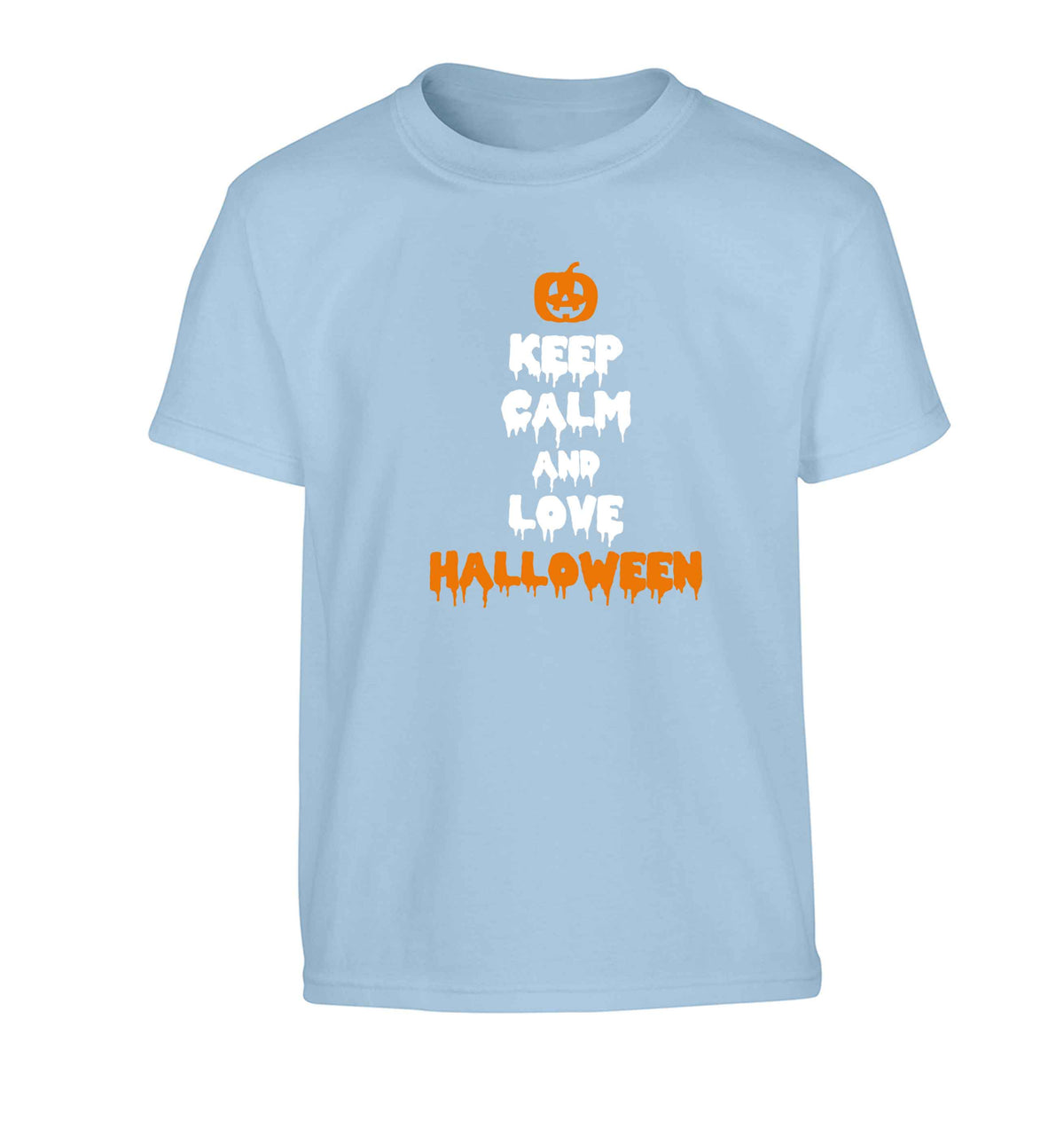 Keep calm and love halloween Children's light blue Tshirt 12-13 Years