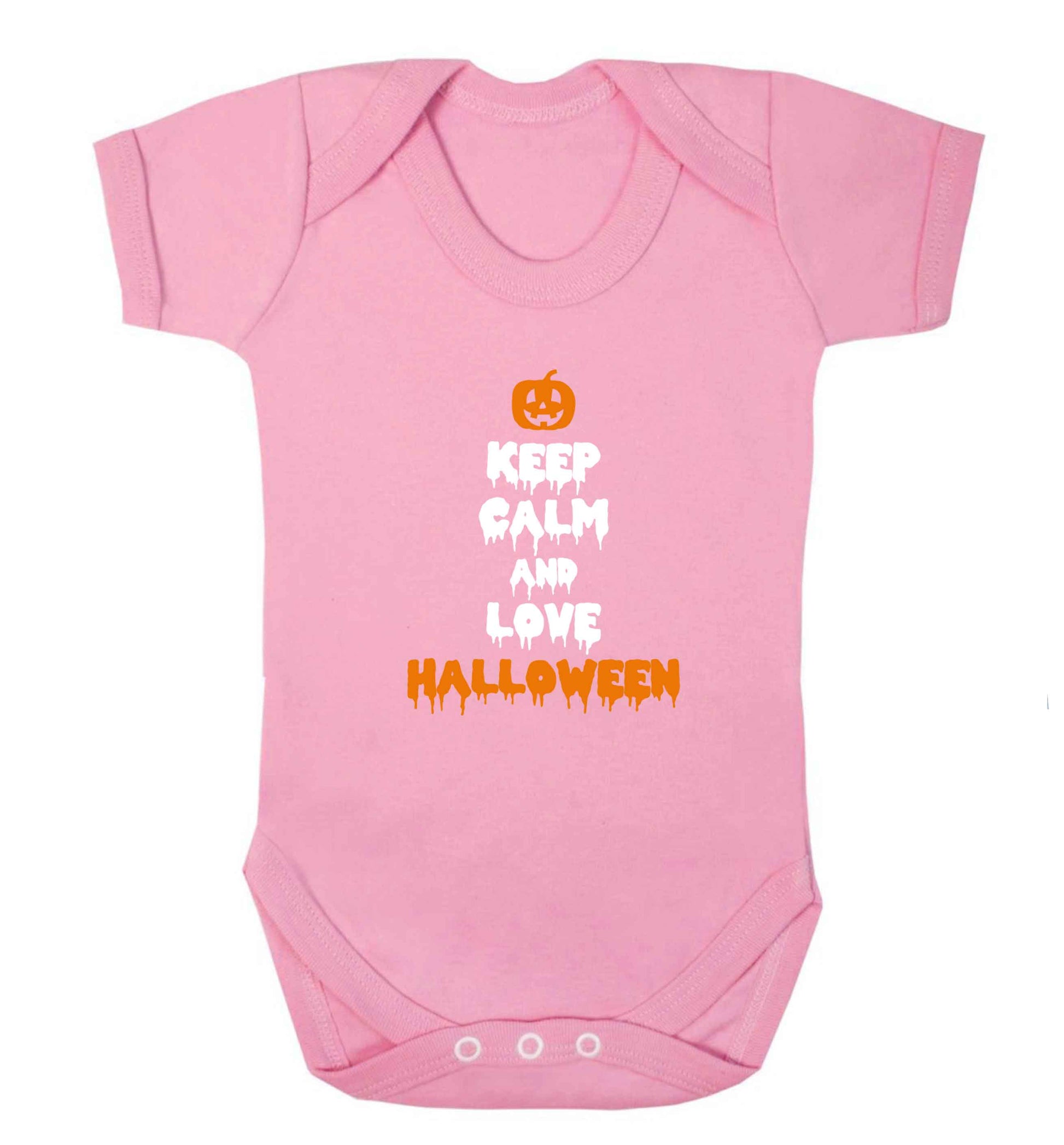 Keep calm and love halloween baby vest pale pink 18-24 months