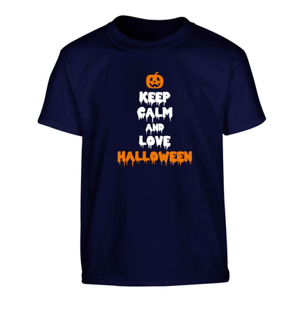 Keep calm and love halloween Children's navy Tshirt 12-13 Years