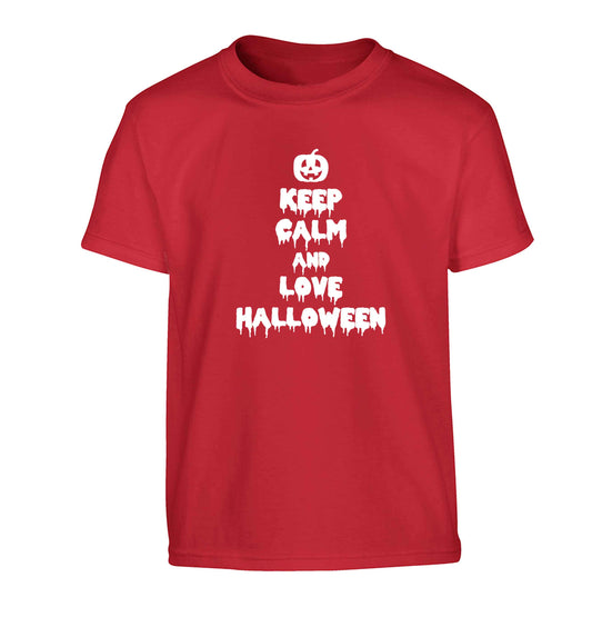 Keep calm and love halloween Children's red Tshirt 12-13 Years