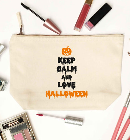 Keep calm and love halloween natural makeup bag
