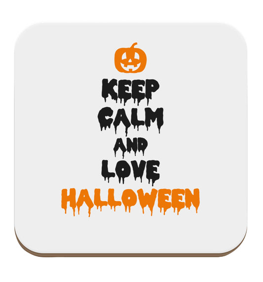 Keep calm and love halloween set of four coasters