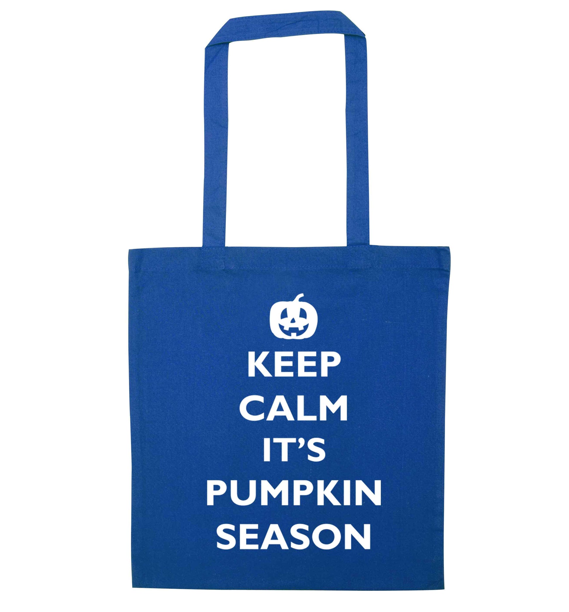 Calm Pumpkin Season blue tote bag
