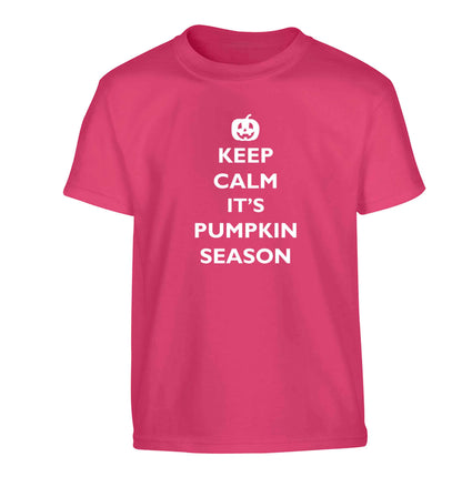 Calm Pumpkin Season Children's pink Tshirt 12-13 Years