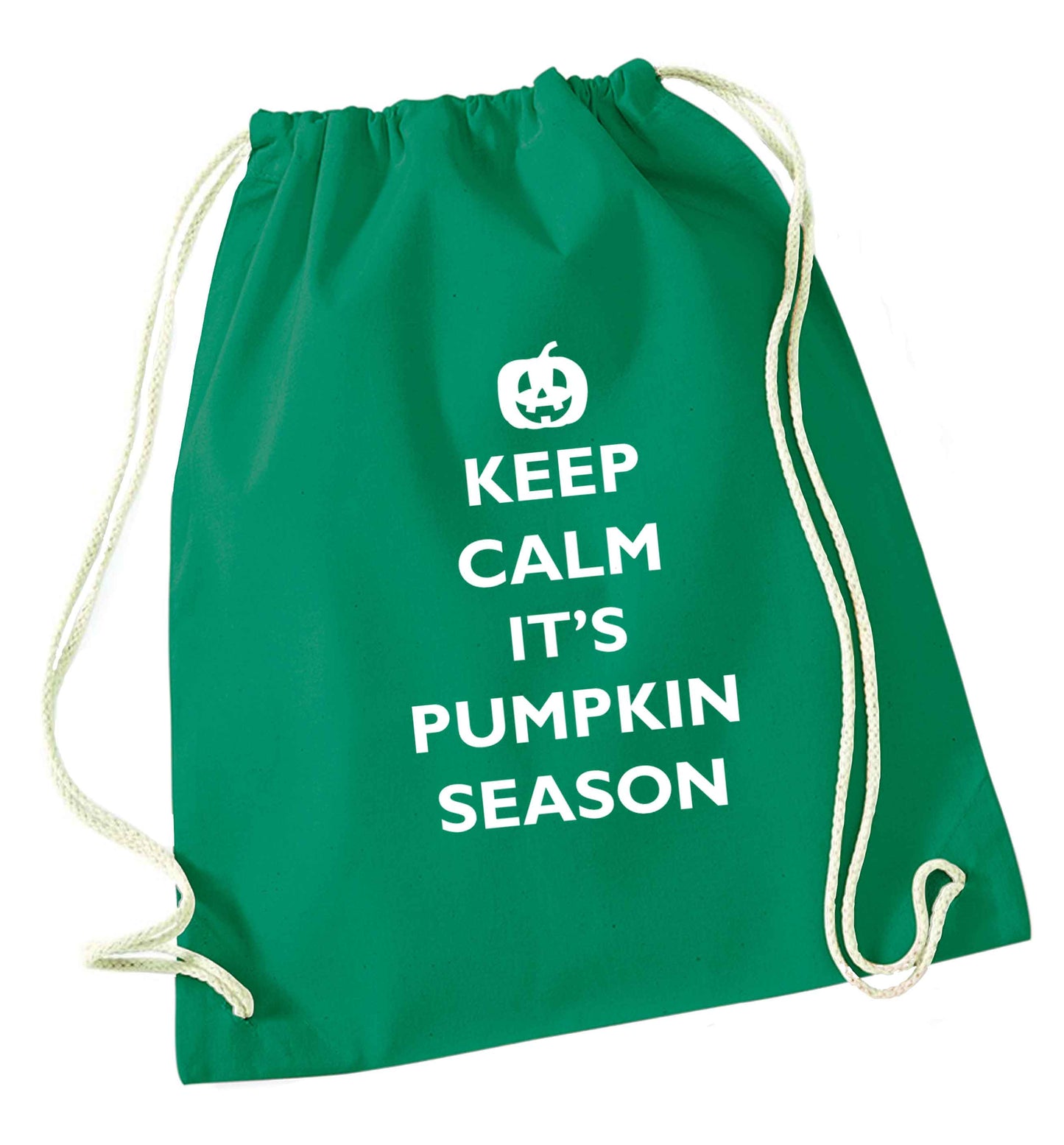 Calm Pumpkin Season green drawstring bag