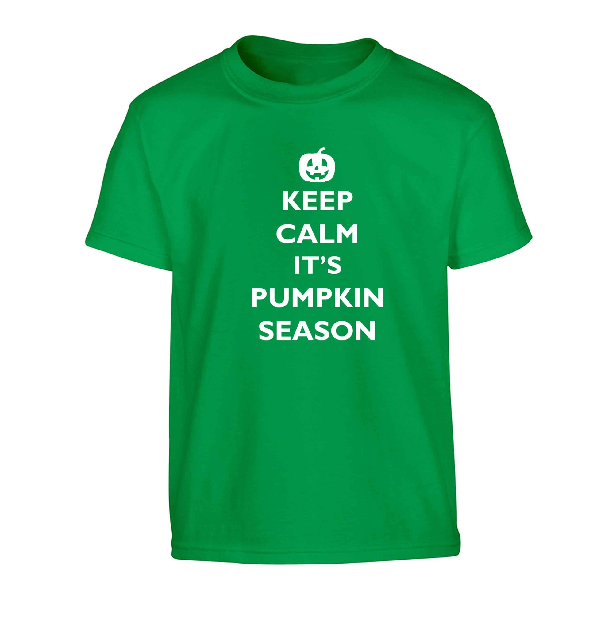 Calm Pumpkin Season Children's green Tshirt 12-13 Years