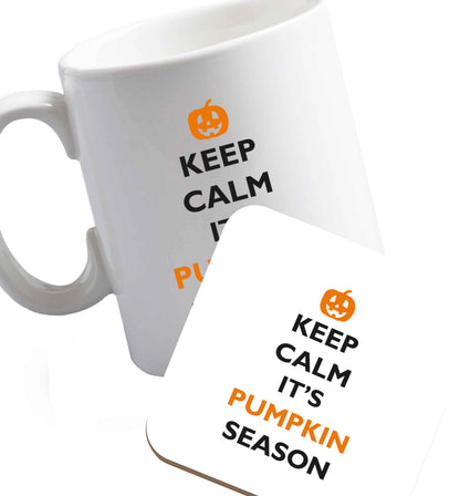 10 oz Favourite Type Pan Pancake ceramic mug and coaster set right handed