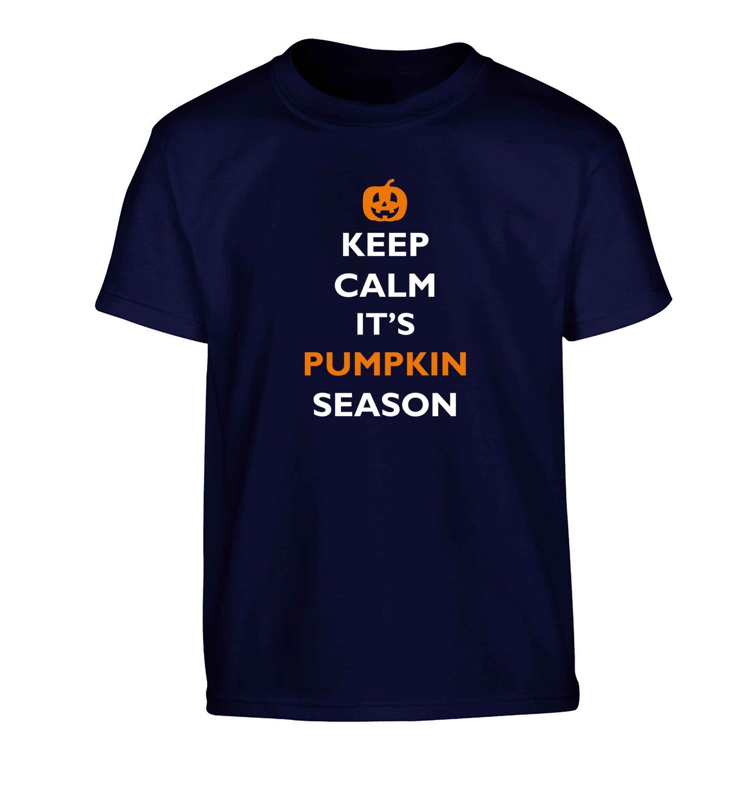 Calm Pumpkin Season Children's navy Tshirt 12-13 Years