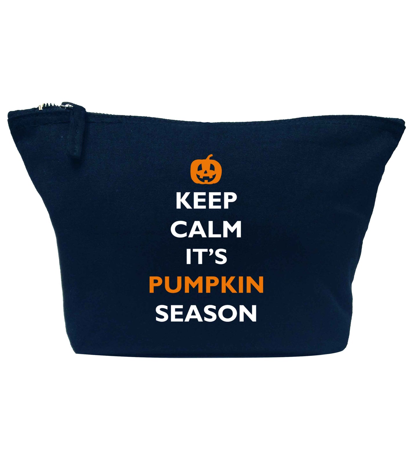 Calm Pumpkin Season navy makeup bag