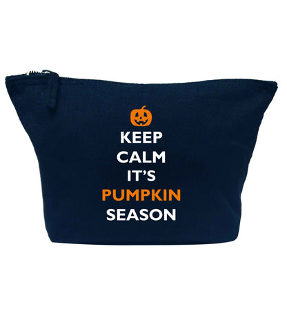 Calm Pumpkin Season navy makeup bag