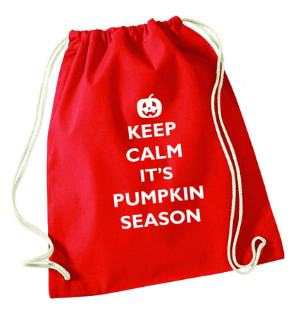 Calm Pumpkin Season red drawstring bag 