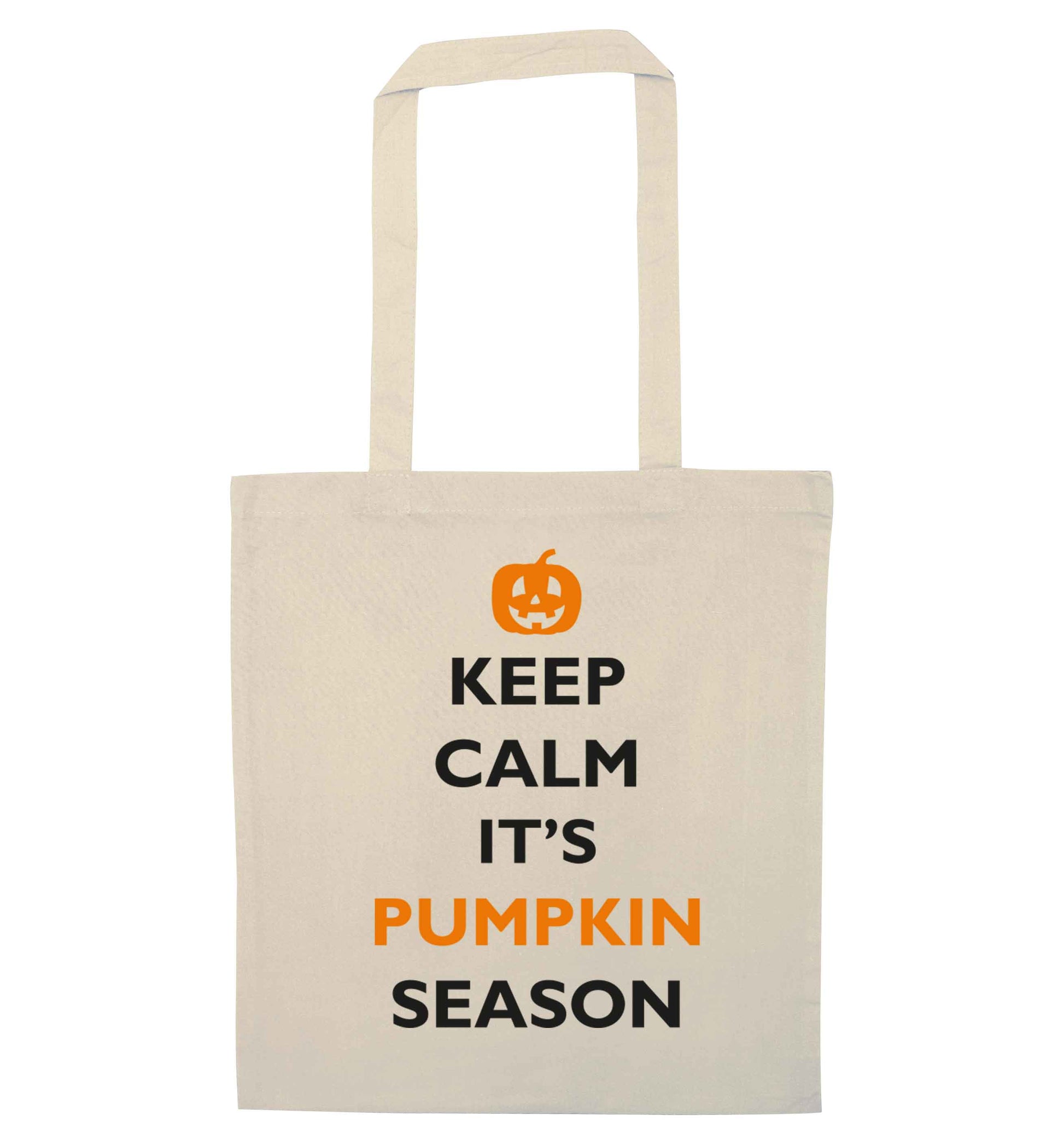 Calm Pumpkin Season natural tote bag