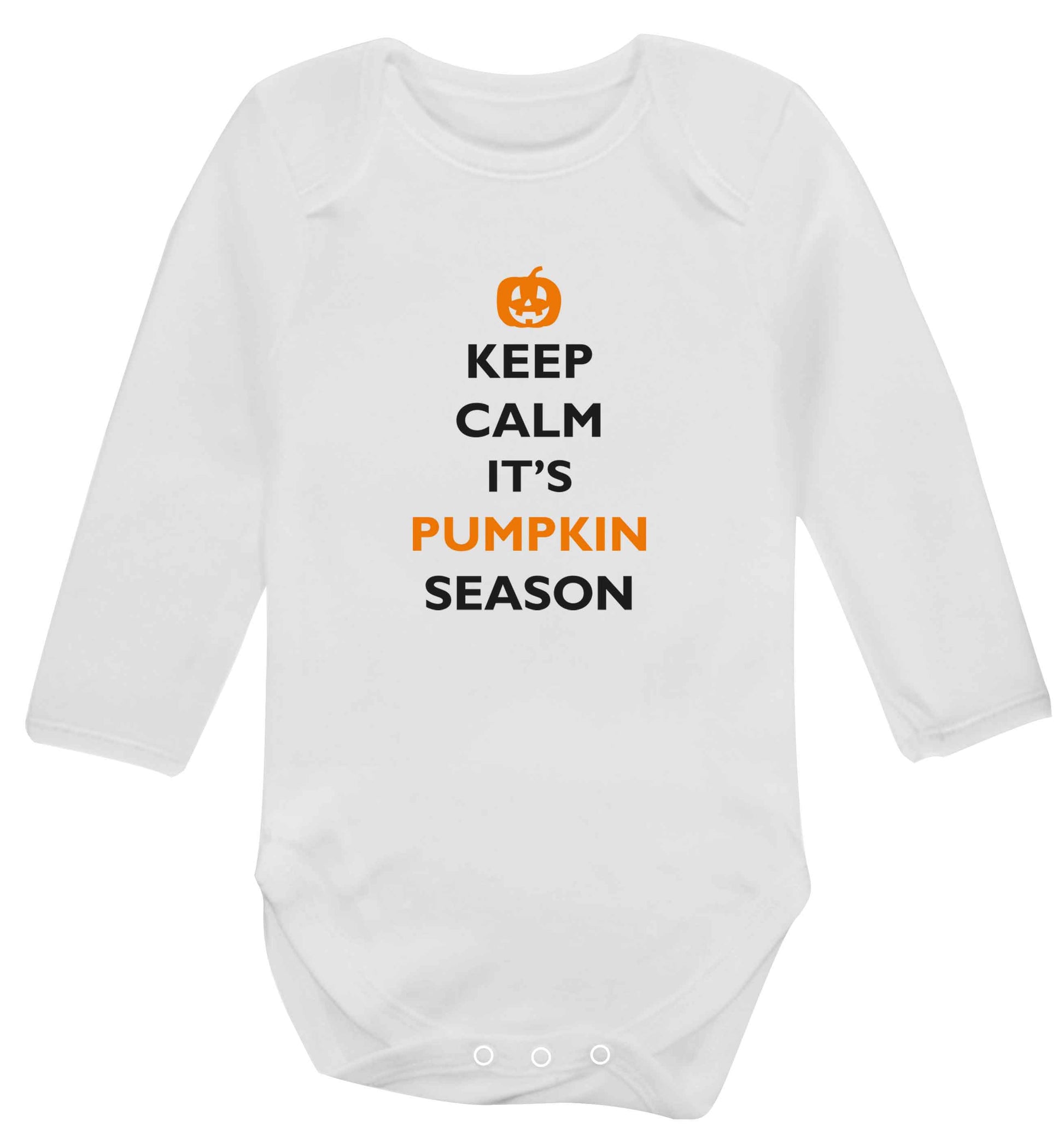 Calm Pumpkin Season baby vest long sleeved white 6-12 months