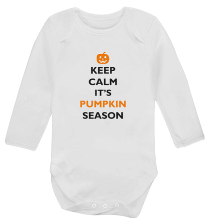 Calm Pumpkin Season baby vest long sleeved white 6-12 months