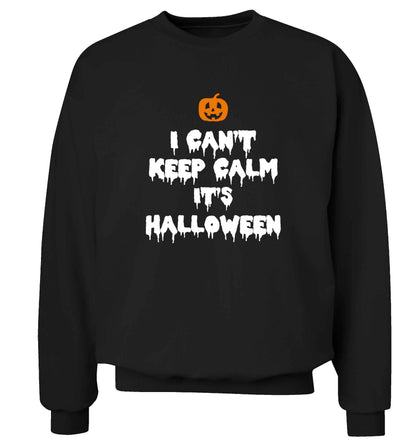 I can't keep calm it's halloween adult's unisex black sweater 2XL