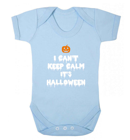 I can't keep calm it's halloween baby vest pale blue 18-24 months