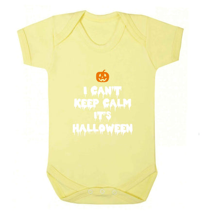 I can't keep calm it's halloween baby vest pale yellow 18-24 months