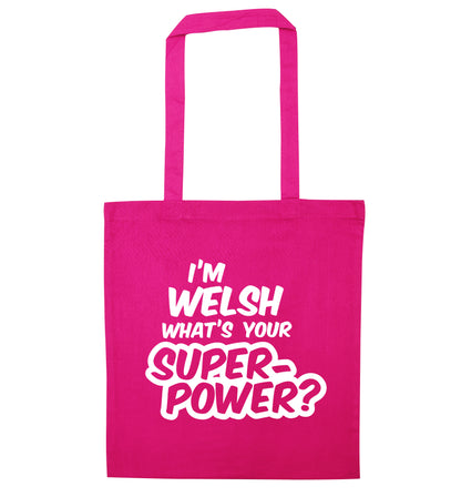 I'm Welsh what's your superpower? pink tote bag