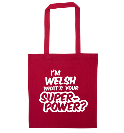 I'm Welsh what's your superpower? red tote bag