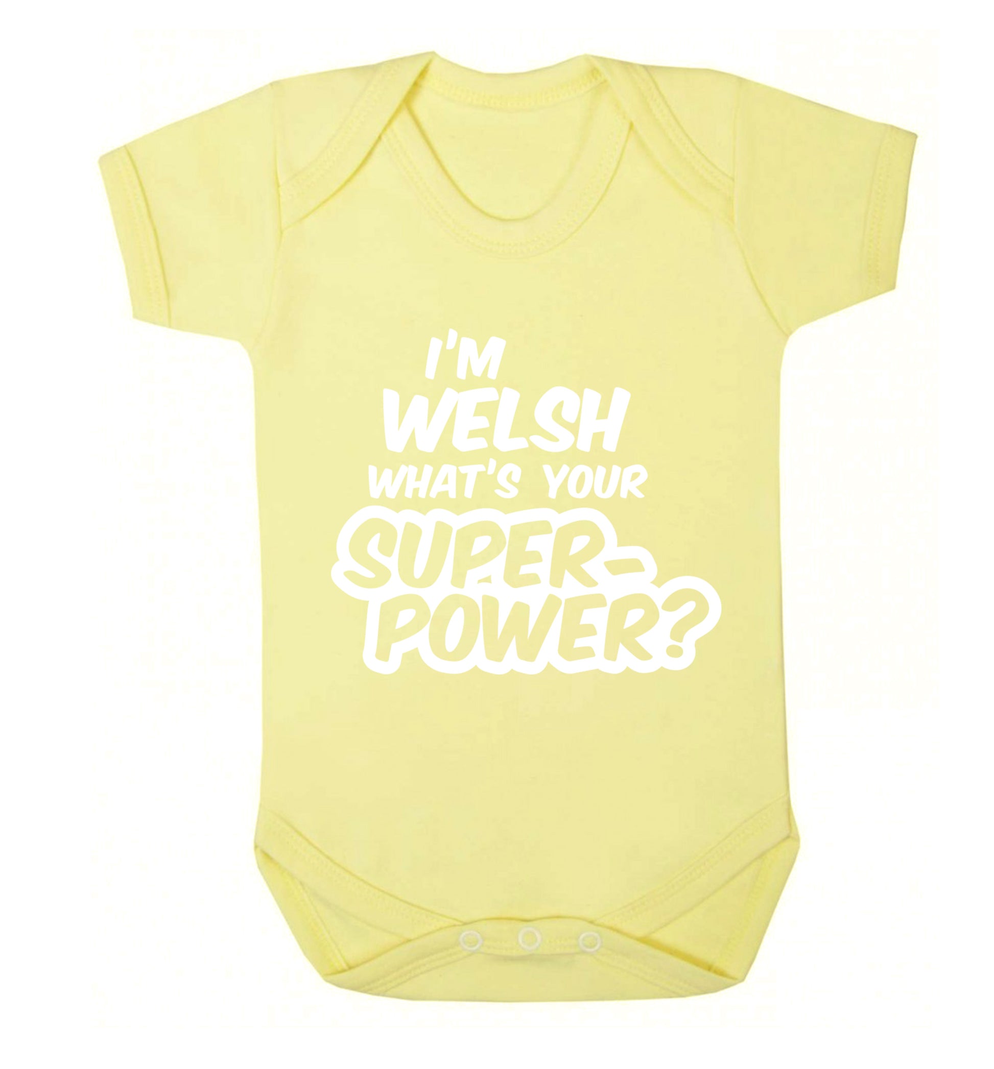 I'm Welsh what's your superpower? Baby Vest pale yellow 18-24 months