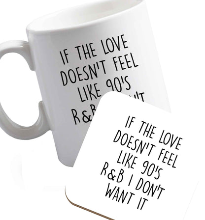 10 oz Favourite Type Pan Pancake ceramic mug and coaster set right handed