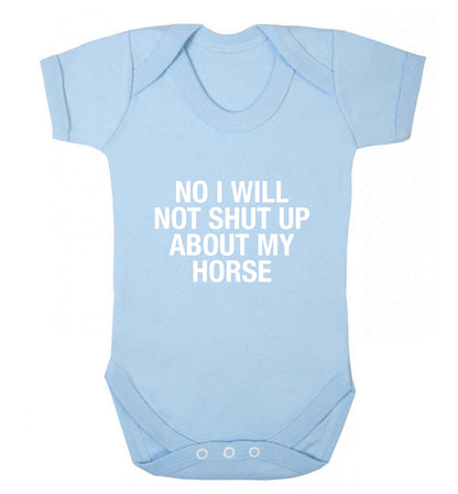 Warning may start talking about horses baby vest pale blue 18-24 months