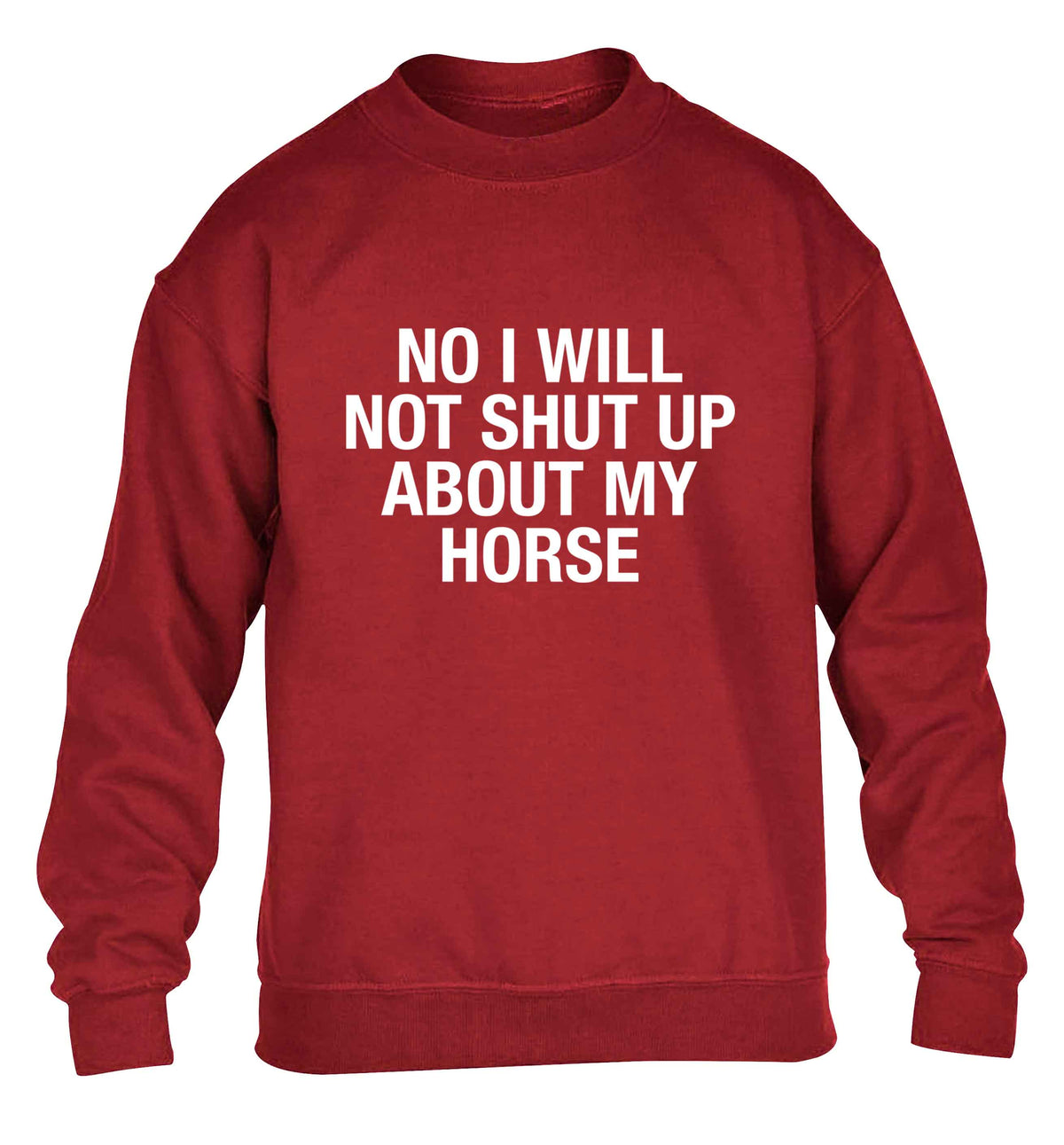 No I will not shut up talking about my horse children's grey sweater 12-13 Years