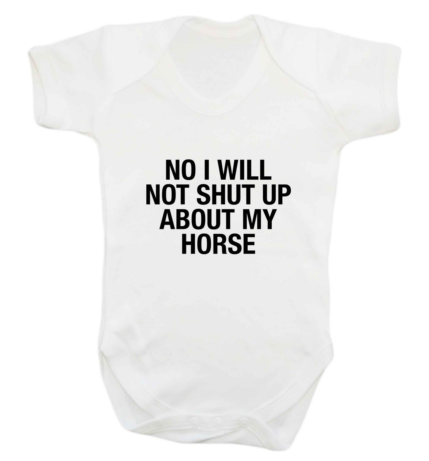Warning may start talking about horses baby vest white 18-24 months
