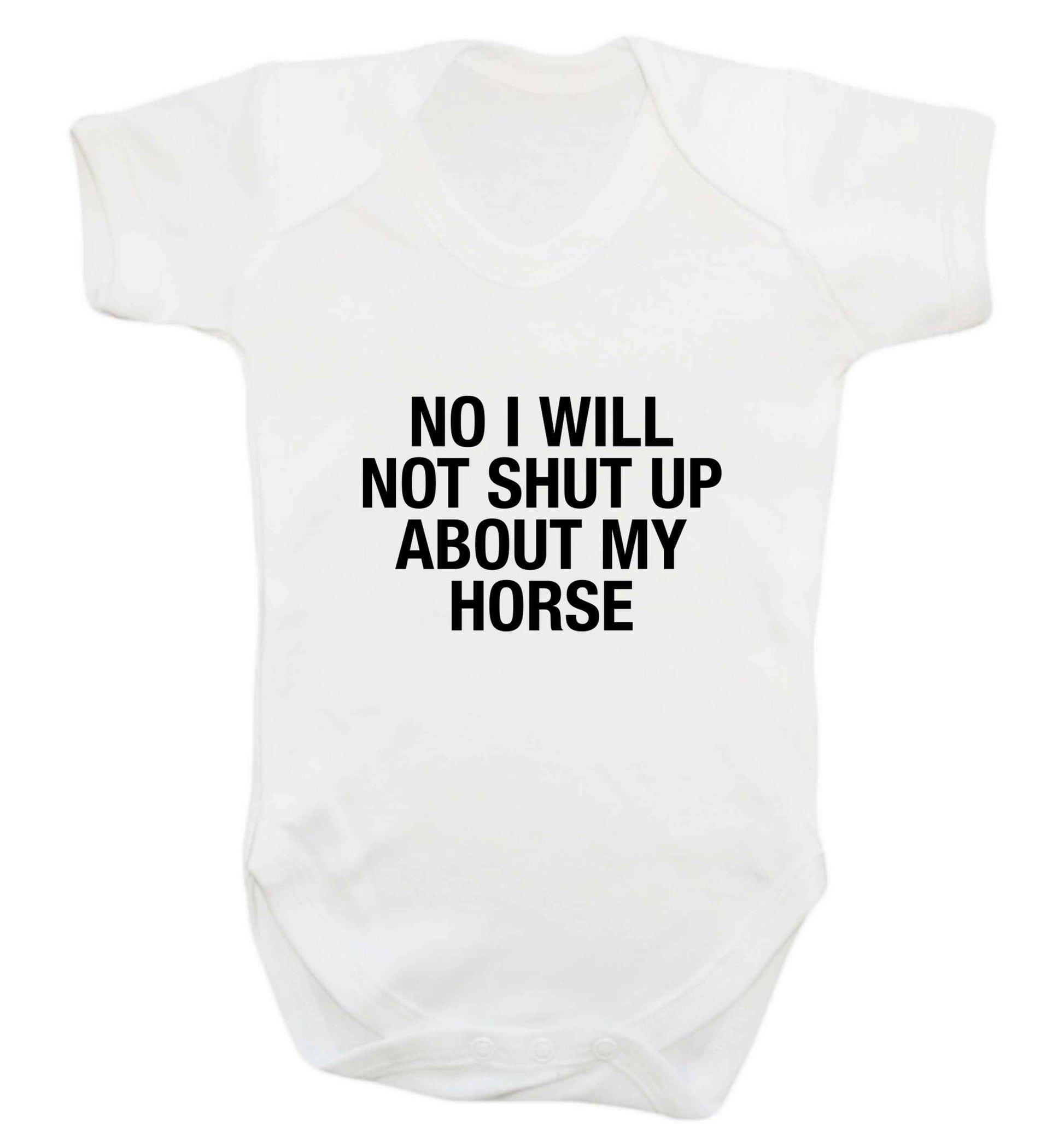 Warning may start talking about horses baby vest white 18-24 months