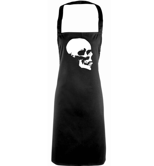 Personalised Skull Halloween adults black apron