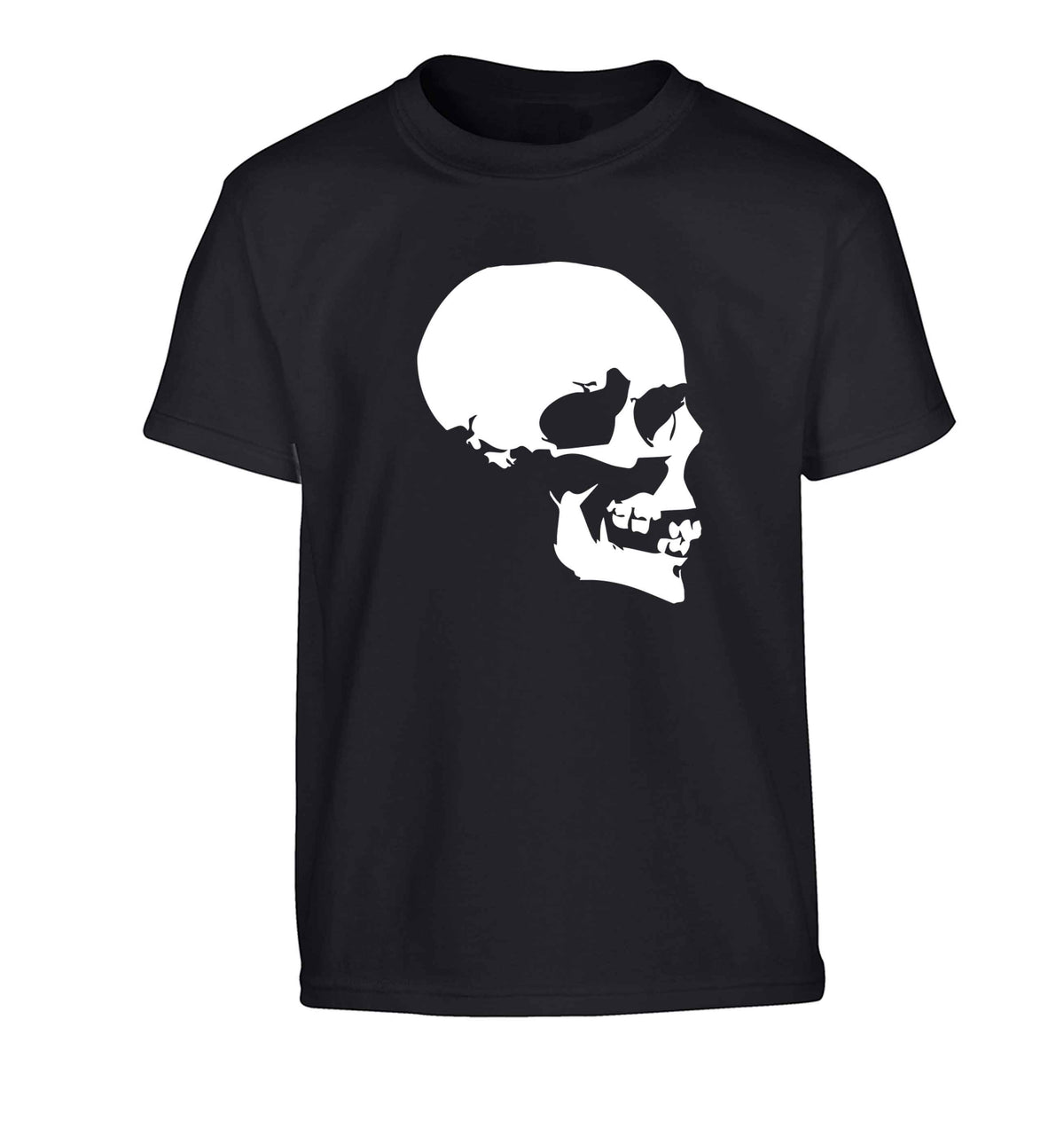 Personalised Skull Halloween Children's black Tshirt 12-13 Years