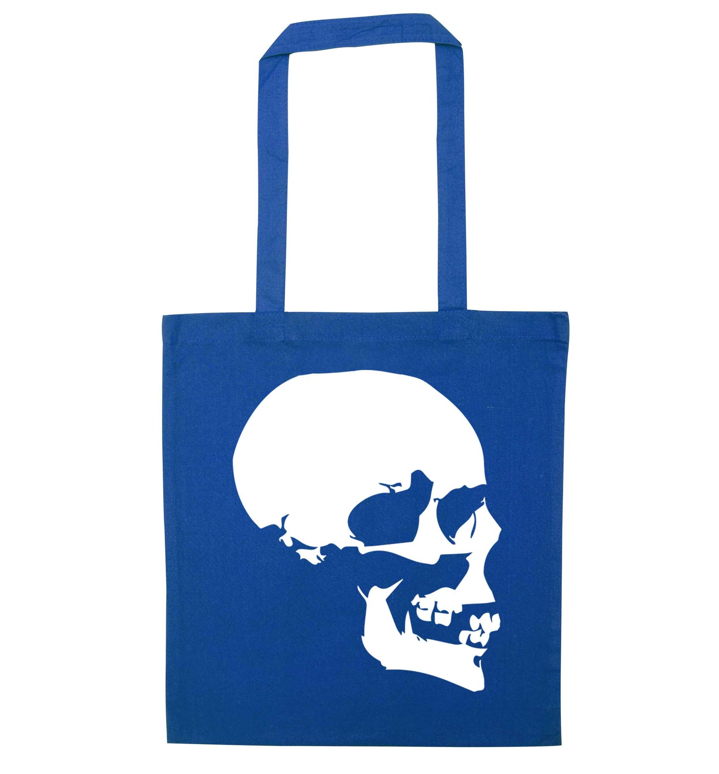 Personalised Skull Halloween blue tote bag
