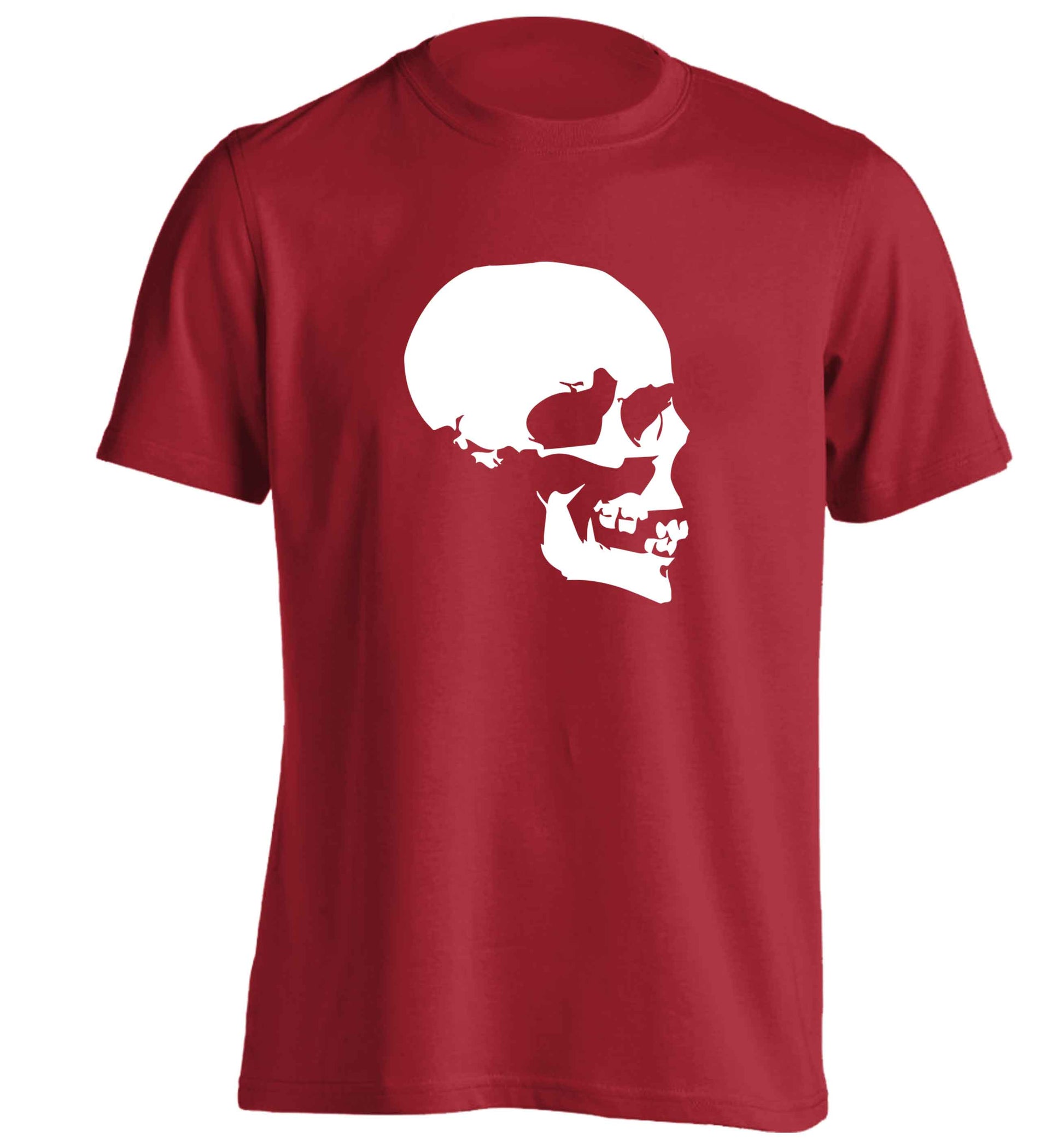 Personalised Skull Halloween adults unisex red Tshirt 2XL