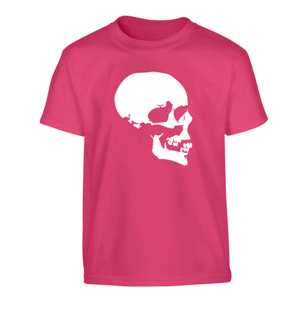 Personalised Skull Halloween Children's pink Tshirt 12-13 Years