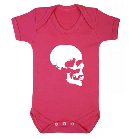 Personalised Skull Halloween baby vest dark pink 18-24 months