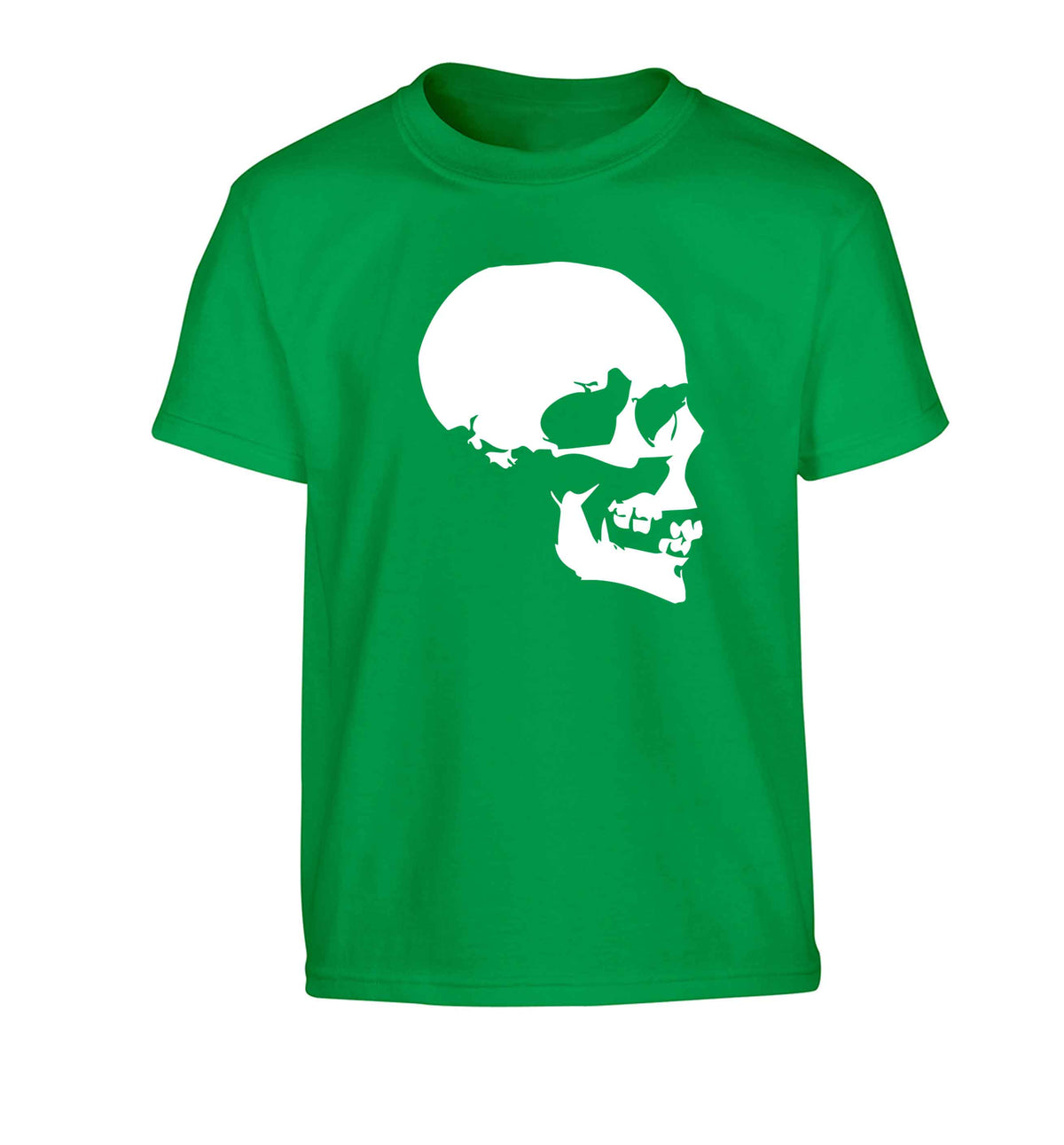Personalised Skull Halloween Children's green Tshirt 12-13 Years