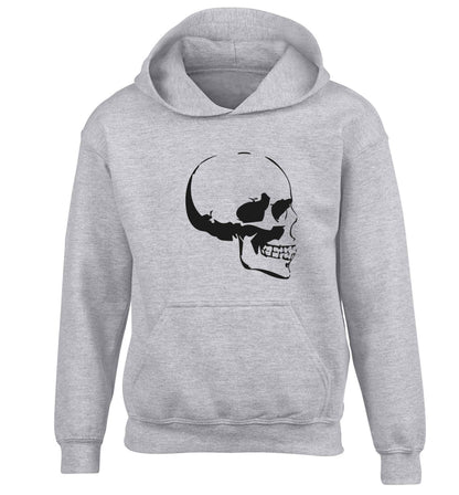 Personalised Skull Halloween children's grey hoodie 12-13 Years